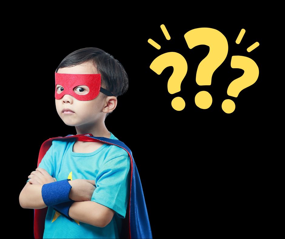 Enfant super héros champion de soroban qui semble se poser plein de questions sur l'enseignement au sein des petits as du soroban 